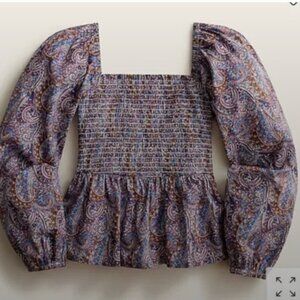 J. Crew Liberty Fabric Tropical Paisley Prince Long Sleeve Top